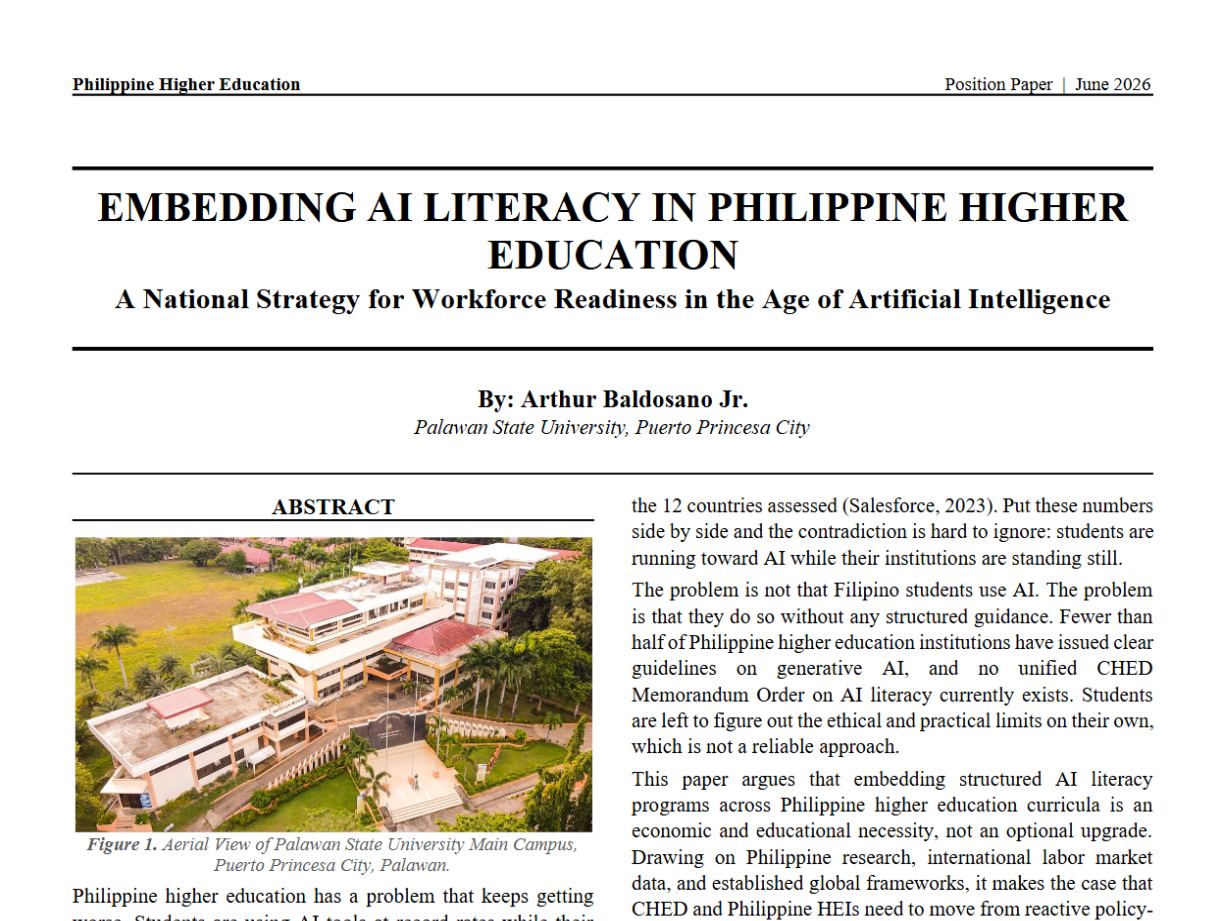 Embedding AI Literacy in Philippine Higher Education: A National Strategy for Workforce Readiness in the Age of Artificial Intelligence